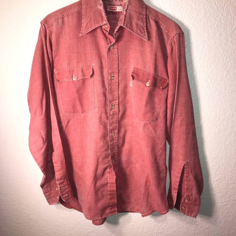 LEVI'S Red Vintage L/S BIG "E" Country Coastal Vibes sz Large